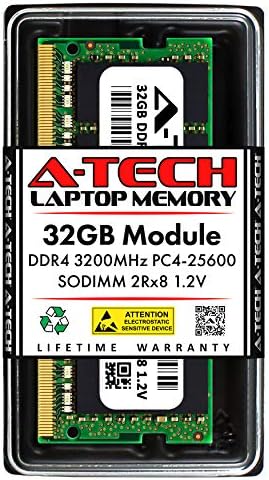 A-Tech 32GB RAM תואם ל- ACER ASPIRE 5 A515-56-32DK נייד דק | DDR4 3200MHz PC4-25600 SODIMM 2RX8 1.2V 260 פינים שאינו ECC SO-DIMM